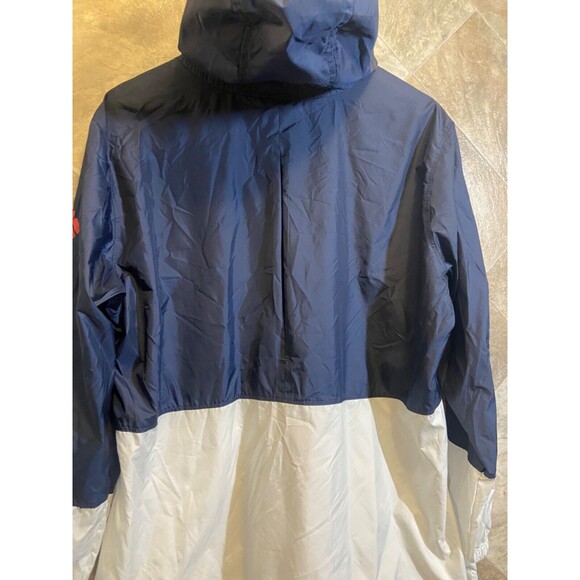 Columbia Women's Jacket Sz 1X Blue White Hooded Logo Flash Forward Windbreaker - Picture 8 of 15